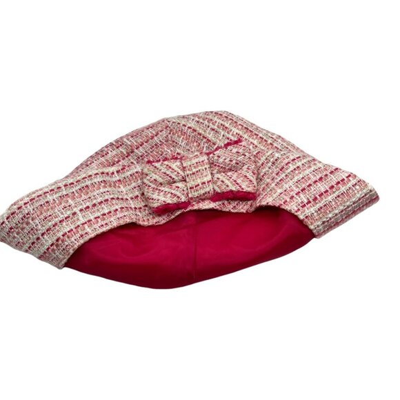 Janie and Jack Darling Sophistication Pink Tweed Beret Hat Girls Size 6-8 - Picture 4 of 4